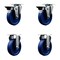Service Caster 5'' Solid Poly Wheel Swivel Top Plate Caster Set with 2 Posi Brakes 2 Rigid, 4PK SCC-20S514-SPUS-PLB-2-R-2 - alternate 1